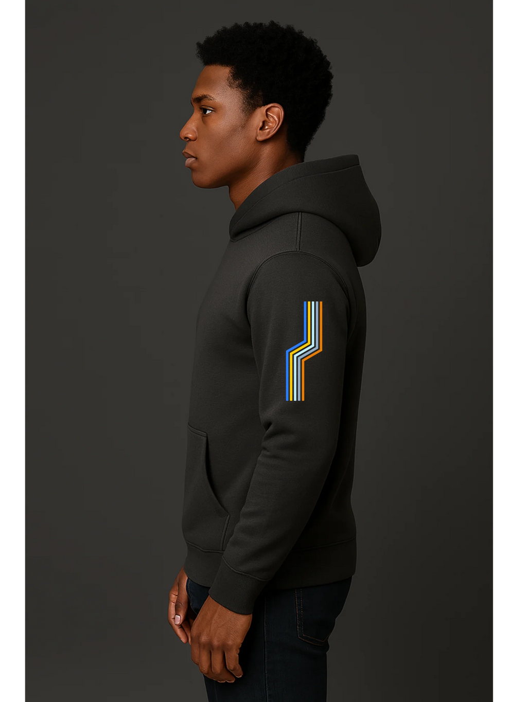 The Adidas Fleece Unisex Hoodie with Tribal Print & African Print Logo