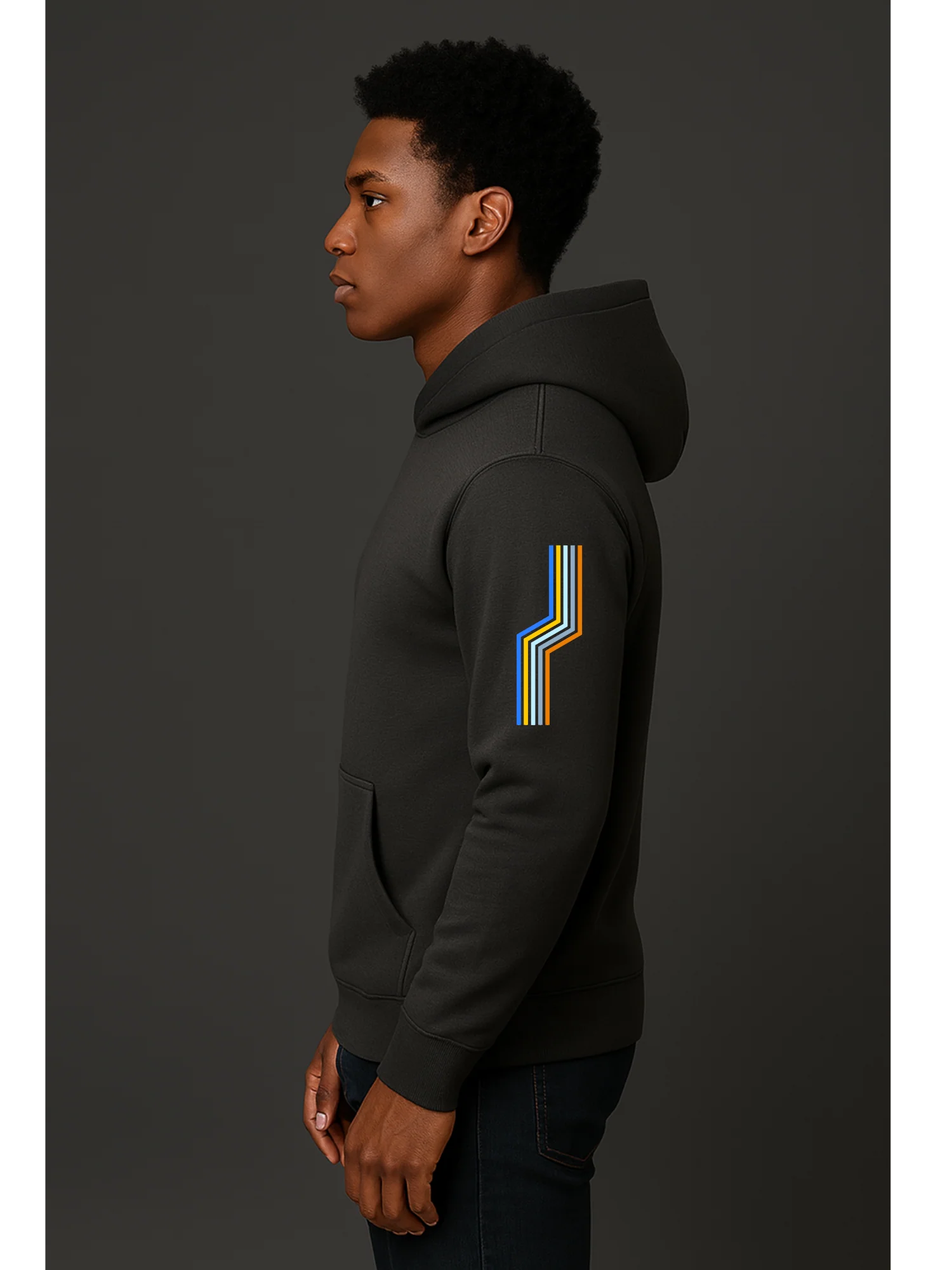 The Adidas Fleece Unisex Hoodie with Tribal Print & African Print Logo