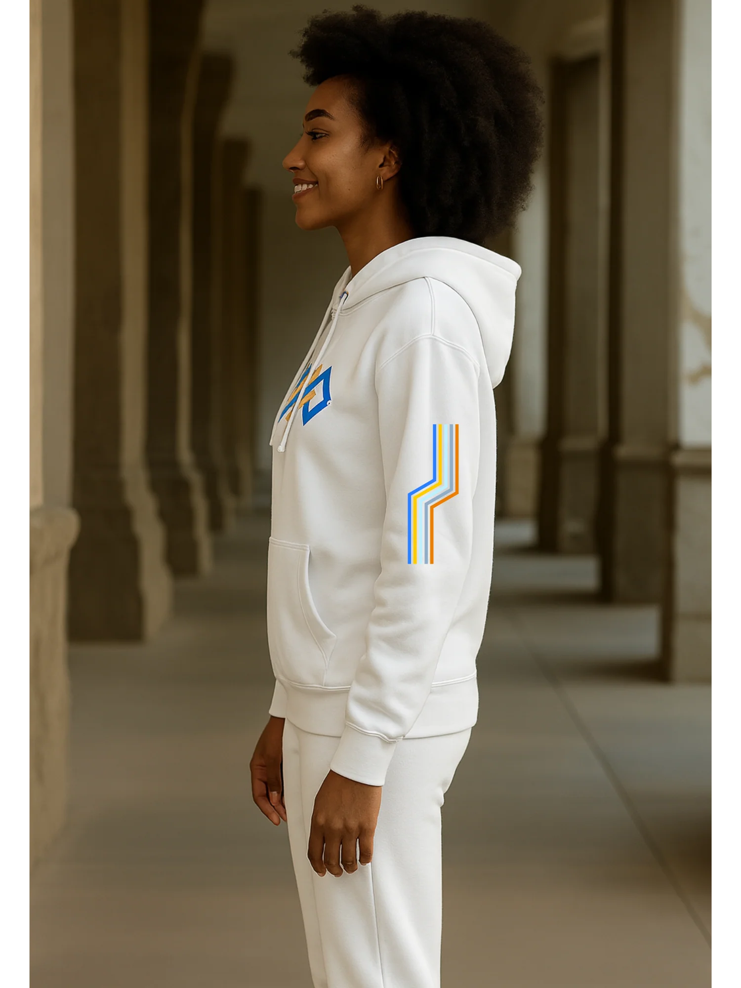 The Adidas Fleece Unisex Hoodie with Tribal Print & African Print Logo