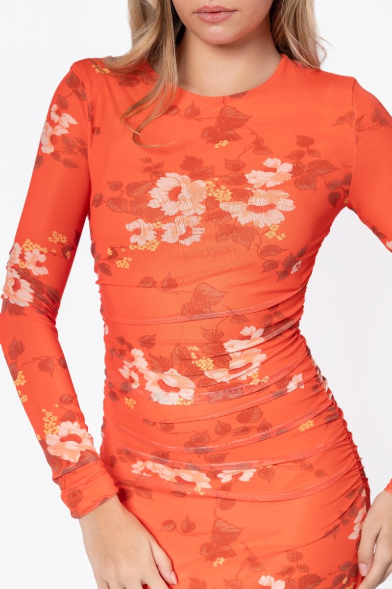 Alia Dress (Orange Flower)